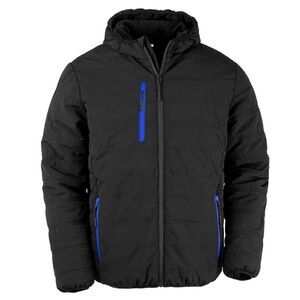 Result Genuine Recycled Mens Compass Padded Winter Jacket / Black/Royal Blue
